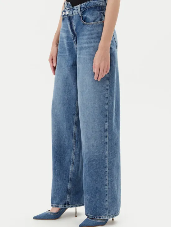 Guess Jeansy W5YA2G D5QKB Niebieski Wide Leg
