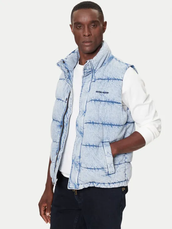 Guess Kamizelka M5BN81 D6181 Niebieski Regular Fit