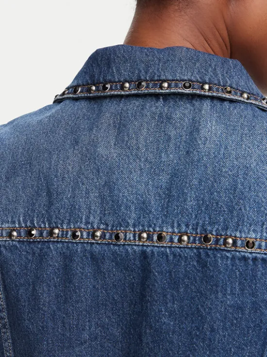 Guess Kamizelka W6YN06 D1344 Niebieski Regular Fit