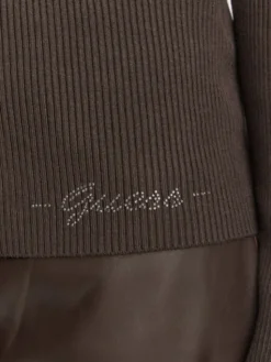 Guess Kardigan W6YR11 Z0950 Brązowy ciemny Slim Fit