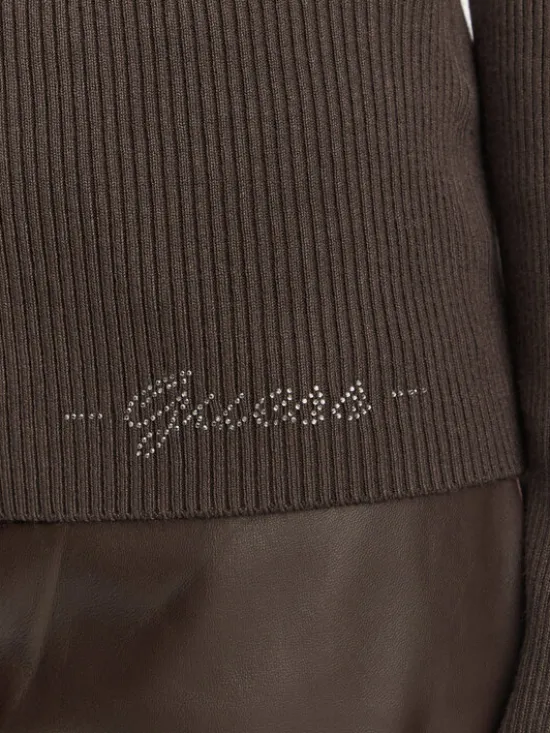 Guess Kardigan W6YR11 Z0950 Brązowy ciemny Slim Fit