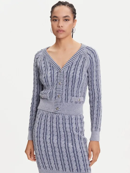 Guess Kardigan W5YR15 Z3OU0 Niebieski Regular Fit