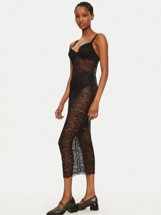 Guess Koszula nocna O5RK00 KBGT0 Czarny Regular Fit