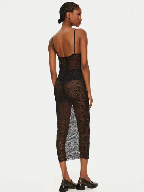 Guess Koszula nocna O5RK00 KBGT0 Czarny Regular Fit