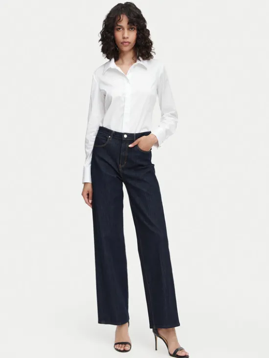 Guess Koszula W6YH10 W2752 Biały Slim Fit