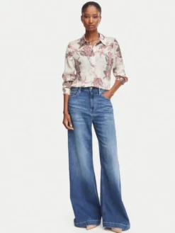 Guess Koszula W6YH68 W3212 Kremowy Regular Fit