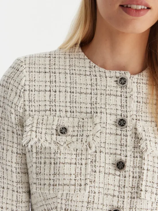 Guess Kurtka przejściowa W5YN44 WHDB2 Biały Regular Fit