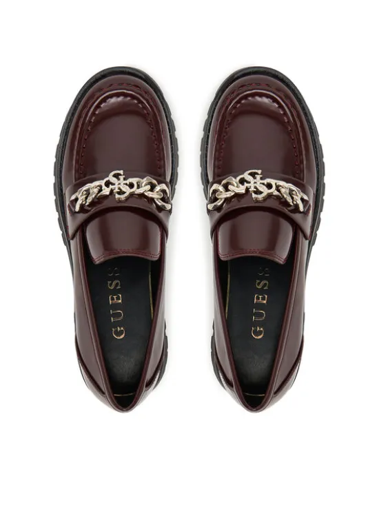 Guess Loafersy FLPALR ELE14 Bordowy