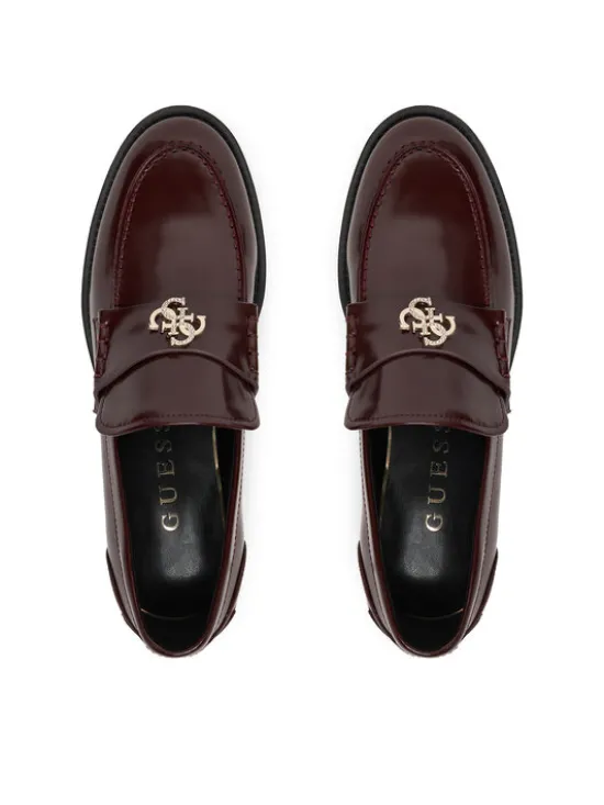 Guess Loafersy FLPBVL ELE14 Bordowy