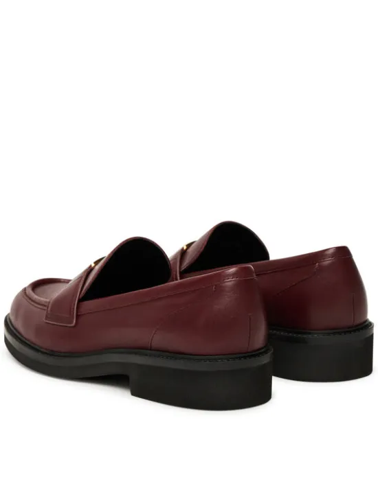 Guess Loafersy FLTSH3 LEA14 Bordowy