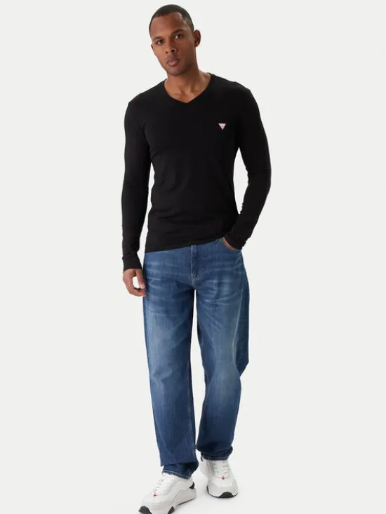 Guess Longsleeve M2YI08 J1314 Czarny Slim Fit