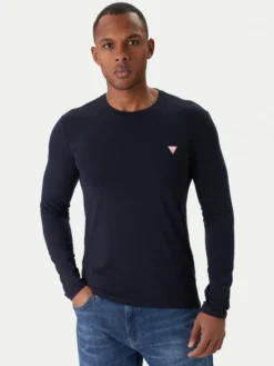Guess Longsleeve M2YI28 J1314 Granatowy Slim Fit