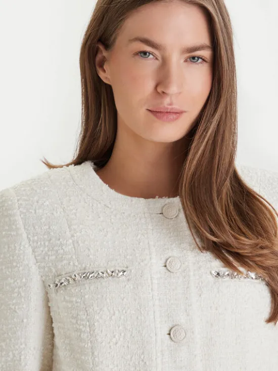 Guess Marynarka W6RL54 WJ632 Écru Regular Fit