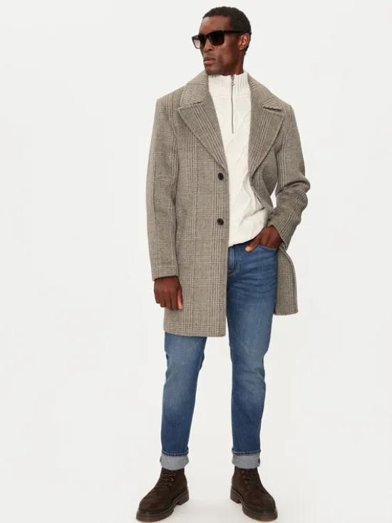 Guess Płaszcz wełniany M4BL14 WGGF0 Beżowy Regular Fit