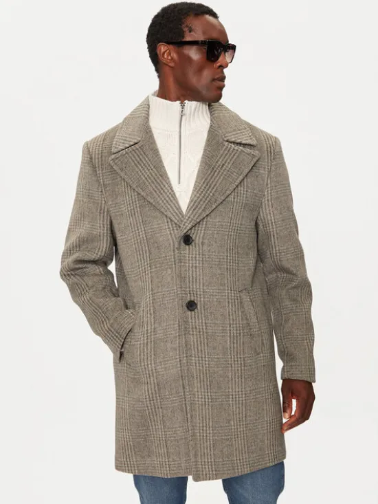 Guess Płaszcz wełniany M4BL14 WGGF0 Beżowy Regular Fit