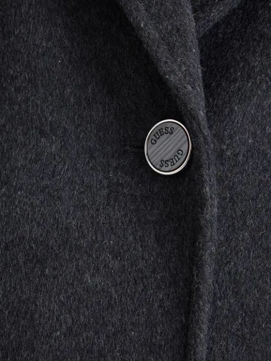 Guess Płaszcz wełniany W5BL19 W2642 Szary Regular Fit