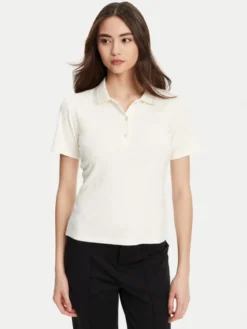 Guess Polo V5YP01 KCX12 Kremowy Regular Fit