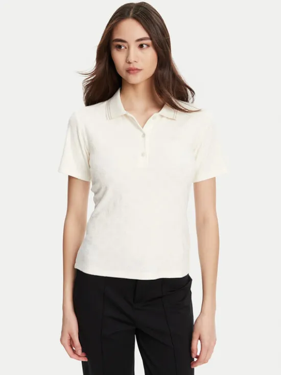 Guess Polo V5YP01 KCX12 Kremowy Regular Fit