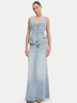Guess Spódnica jeansowa W5GD83 D5B96 Niebieski Regular Fit