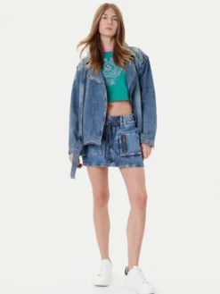Guess Spódnica jeansowa W5YD0L D5R01 Niebieski Regular Fit
