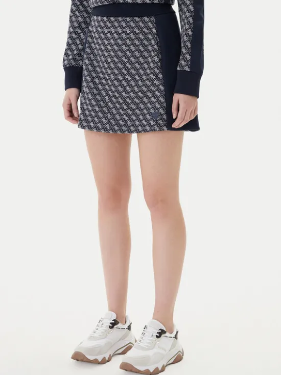 Guess Spódnica mini V6RD04 K2042 Granatowy Regular Fit