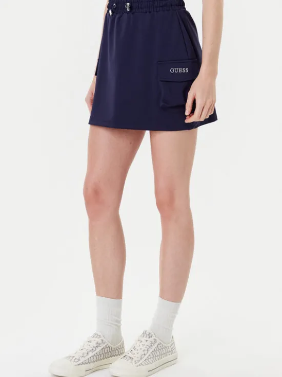 Guess Spódnica mini V5YD04 KCX42 Granatowy Regular Fit