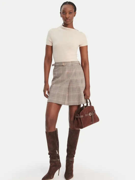 Guess Spódnica mini W6RD55 WJ642 Brązowy Regular Fit