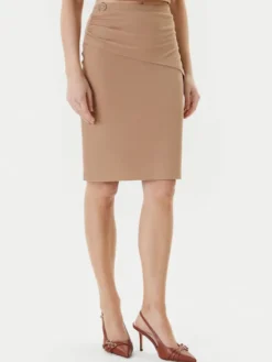 Guess Spódnica mini W5YD64 KAQL2 Beżowy Regular Fit