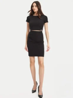 Guess Spódnica mini W5YD64 KAQL2 Czarny Regular Fit