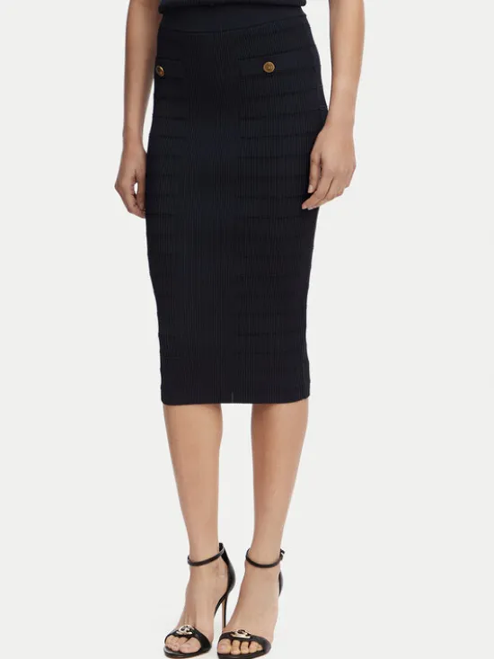 Guess Spódnica mini W5YD66 Z0130 Granatowy Slim Fit