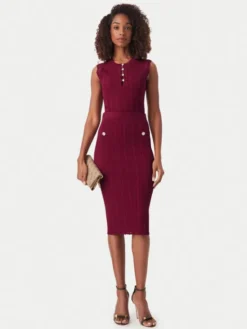Guess Spódnica ołówkowa W6YD23 Z0974 Bordowy Slim Fit