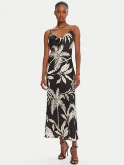 Guess Sukienka koktajlowa W5GK85 WH9C2 Czarny Classic Fit