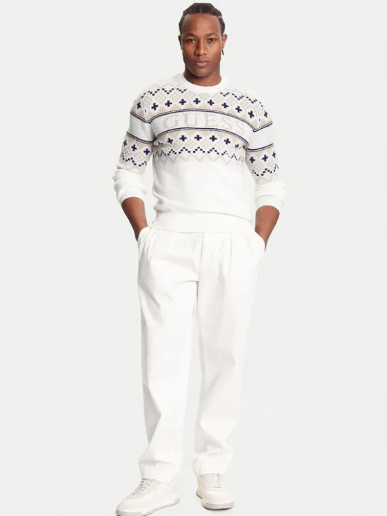Guess Sweter M5BR61 Z4142 Écru Regular Fit