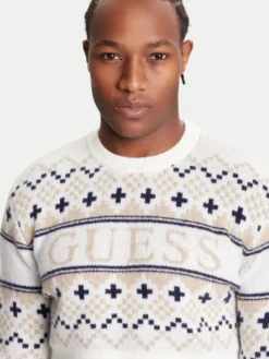 Guess Sweter M5BR61 Z4142 Écru Regular Fit