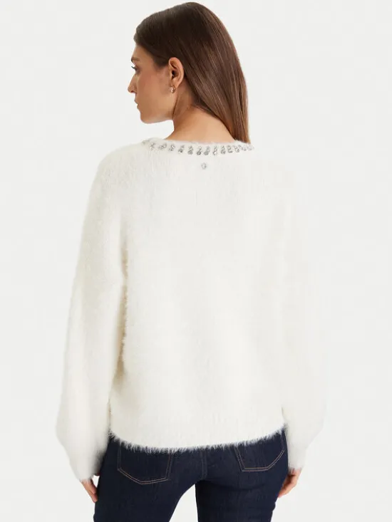 Guess Sweter W5BR58 Z3BH0 Biały Regular Fit