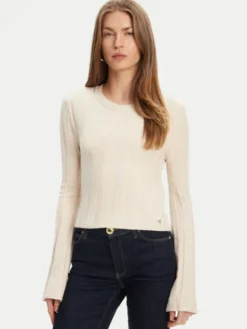 Guess Sweter W5YR13 Z3OT0 Beżowy Regular Fit