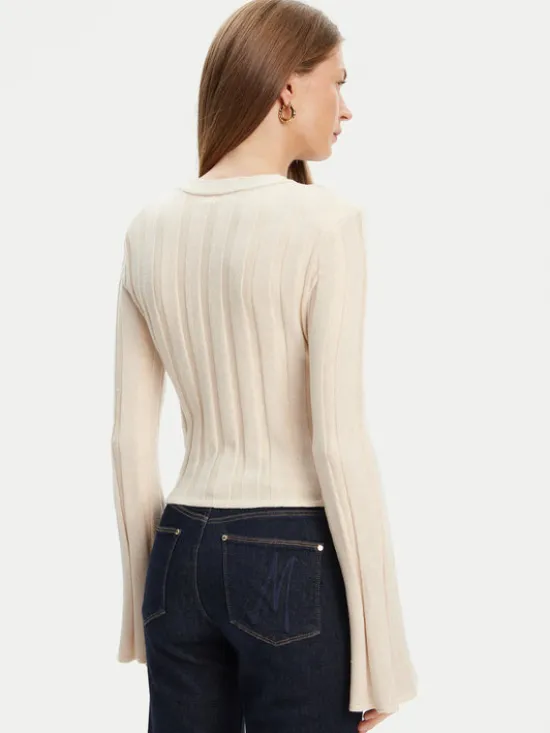 Guess Sweter W5YR13 Z3OT0 Beżowy Regular Fit