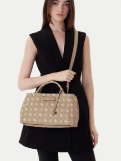 Guess Torebka Carrie Logo HWGP98 98060 Beżowy