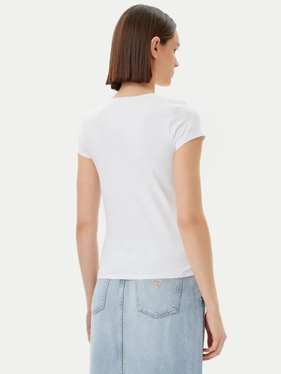Guess T-Shirt E5GI08 J1314 Biały Slim Fit