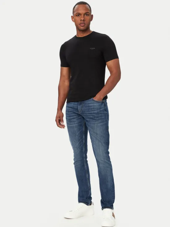 Guess T-Shirt M6YI24 K3728 Czarny Extra Slim Fit