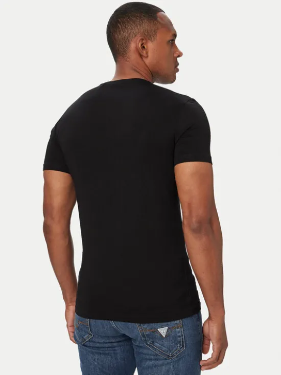 Guess T-Shirt M6YI24 K3728 Czarny Extra Slim Fit