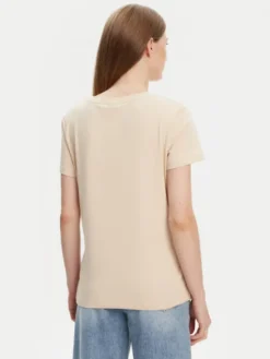 Guess T-Shirt V3BI11 J1314 Beżowy Regular Fit