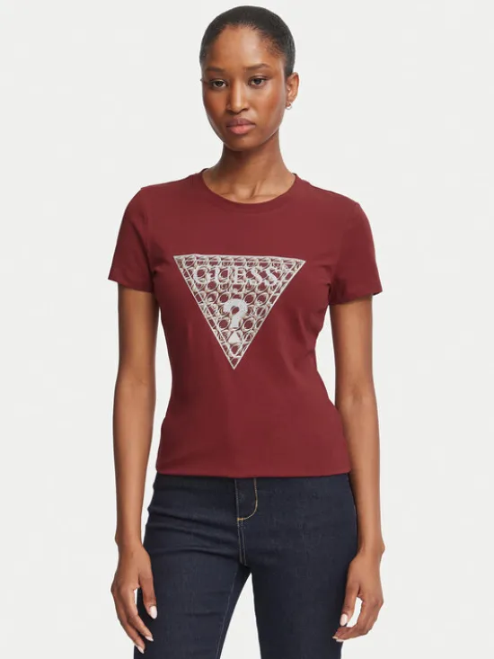 Guess T-Shirt W6BI61 K7948 Bordowy Regular Fit