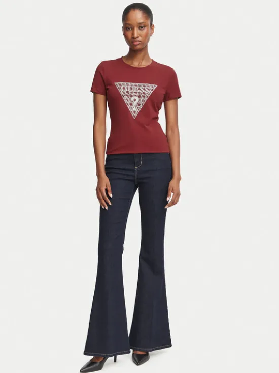 Guess T-Shirt W6BI61 K7948 Bordowy Regular Fit
