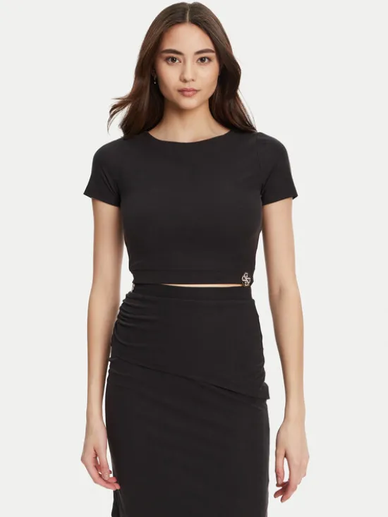 Guess T-Shirt W5YP14 KAQL2 Czarny Regular Fit