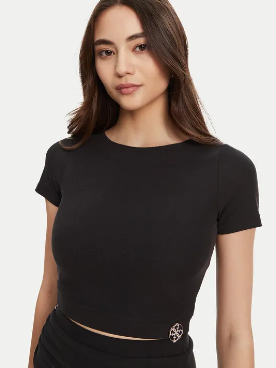 Guess T-Shirt W5YP14 KAQL2 Czarny Regular Fit
