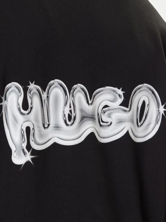 HUGO Bluza Nyrocrew 50549778 Czarny Loose Fit