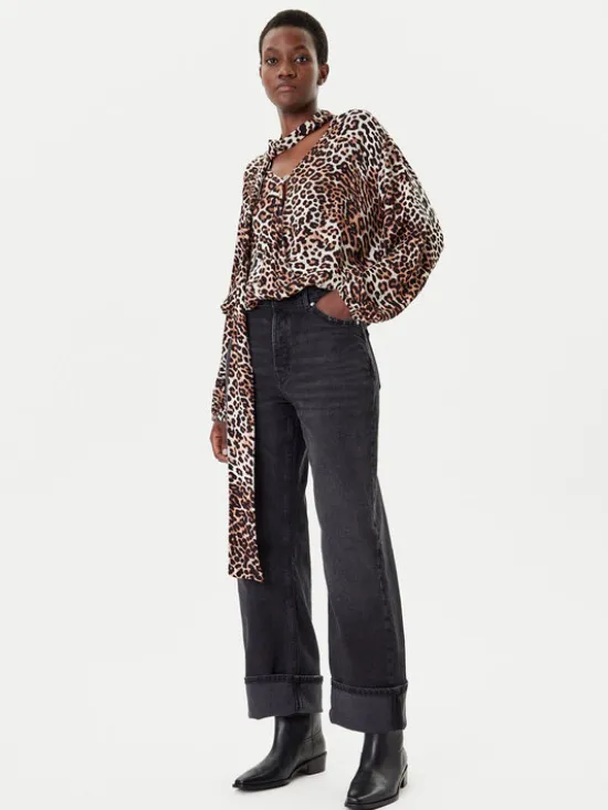 HUGO Bluzka Cunea-1 50546781 Brązowy Oversize