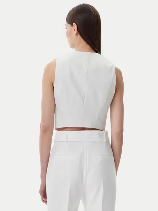 HUGO Kamizelka 50537760 Biały Slim Fit