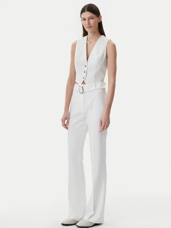 HUGO Kamizelka 50537760 Biały Slim Fit